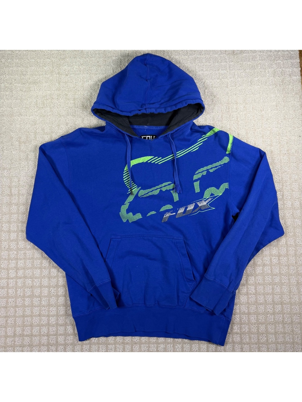 Fox blue graphic pullover hoodie size L